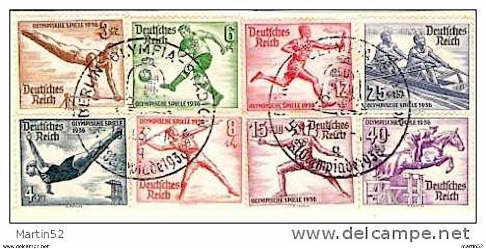 Deutsches Reich Allemagne Germany 1936: Olympiade Michel-No 609-616 Sonder-o BERLIN OLYMPIASTADION (Michel 22.00 Euro) - Summer 1936: Berlin