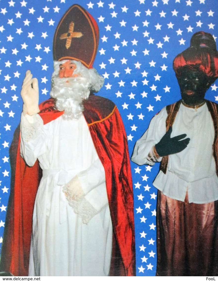 SAINT NICOLAS Père Fouettard Zwarte Piet Homme Grimé Maquillé Noir Saint Nicholas Whipping Father Black Pete Makeup Man - Saint-Nicolas