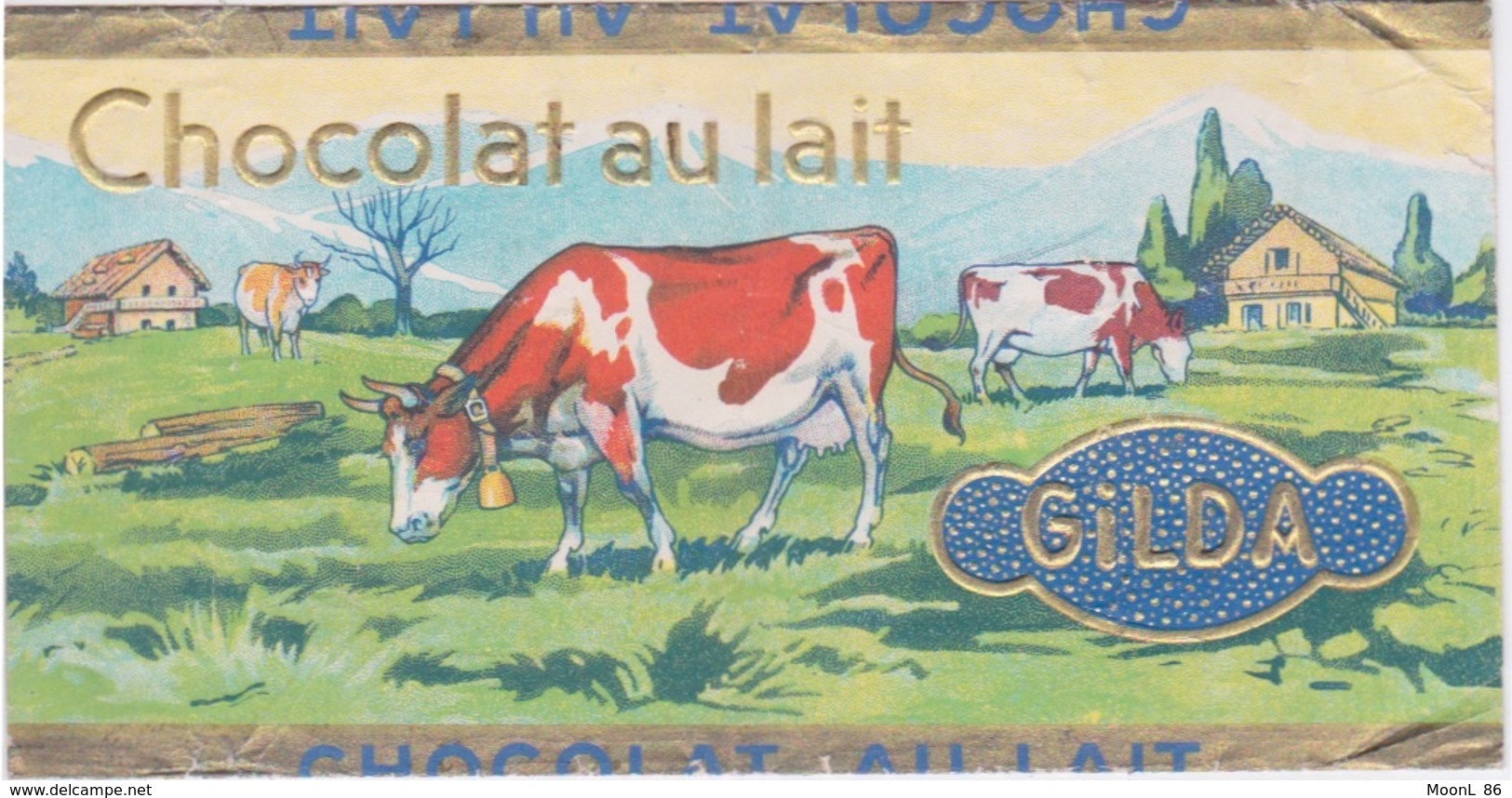 ETIQUETTE  - CHOCOLAT AU LAIT - GILDA - VACHE LAITIERE - VENDU A LA TABLETTE - Chocolat