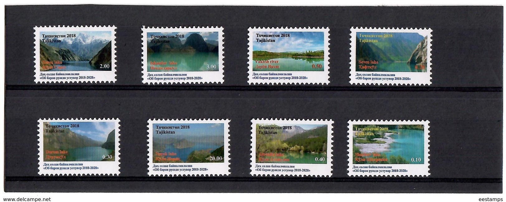 Tajikistan. 2018 Water For Sustainable Development (mountains , Lakes). 8v. - Tajikistan