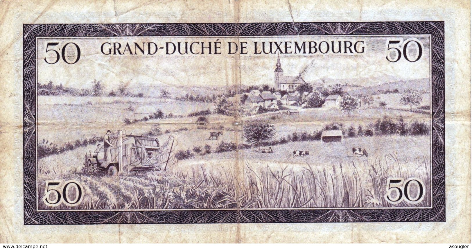 LUXEMBOURG 50 Francs 1961 VG-F 1961 P-51a "free Shipping Via Regular Air Mail (buyer Risk) - Luxembourg