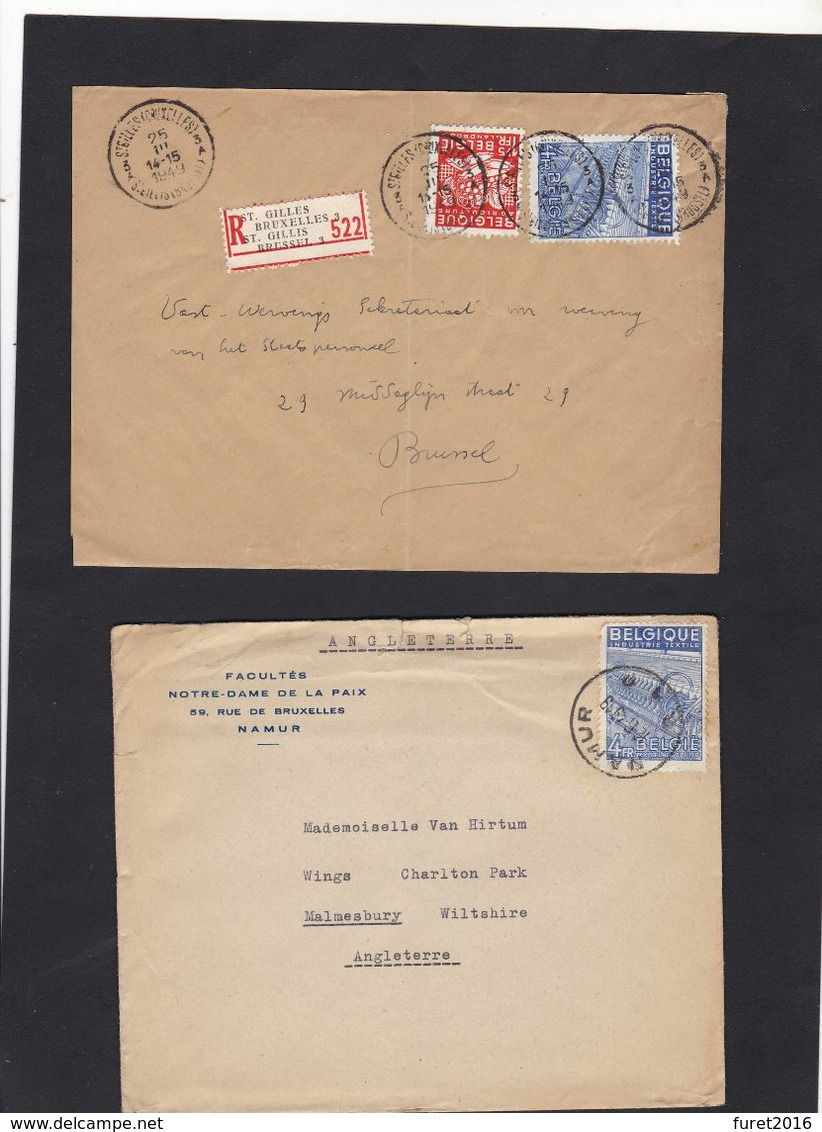EXPORTATION : LOT De 6 Lettres :  Annulation Croix De ST Andre  , Recommandé , Angleterre ... - 1948 Exportación