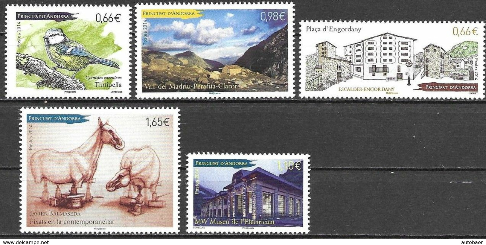 Andorra Andorre 2014 Lot Tintipella, Vall Del Madriu, Engordany, Balmaseda, Museu MNH Mint Neuf Postfrisch ** - Unused Stamps