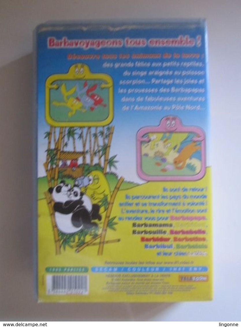 2001 CASSETTE VIDEO VHS  BARBAPAPA AUTOUR DU MONDE A LA DECOUVERTE DES ANIMAUX - Animatie