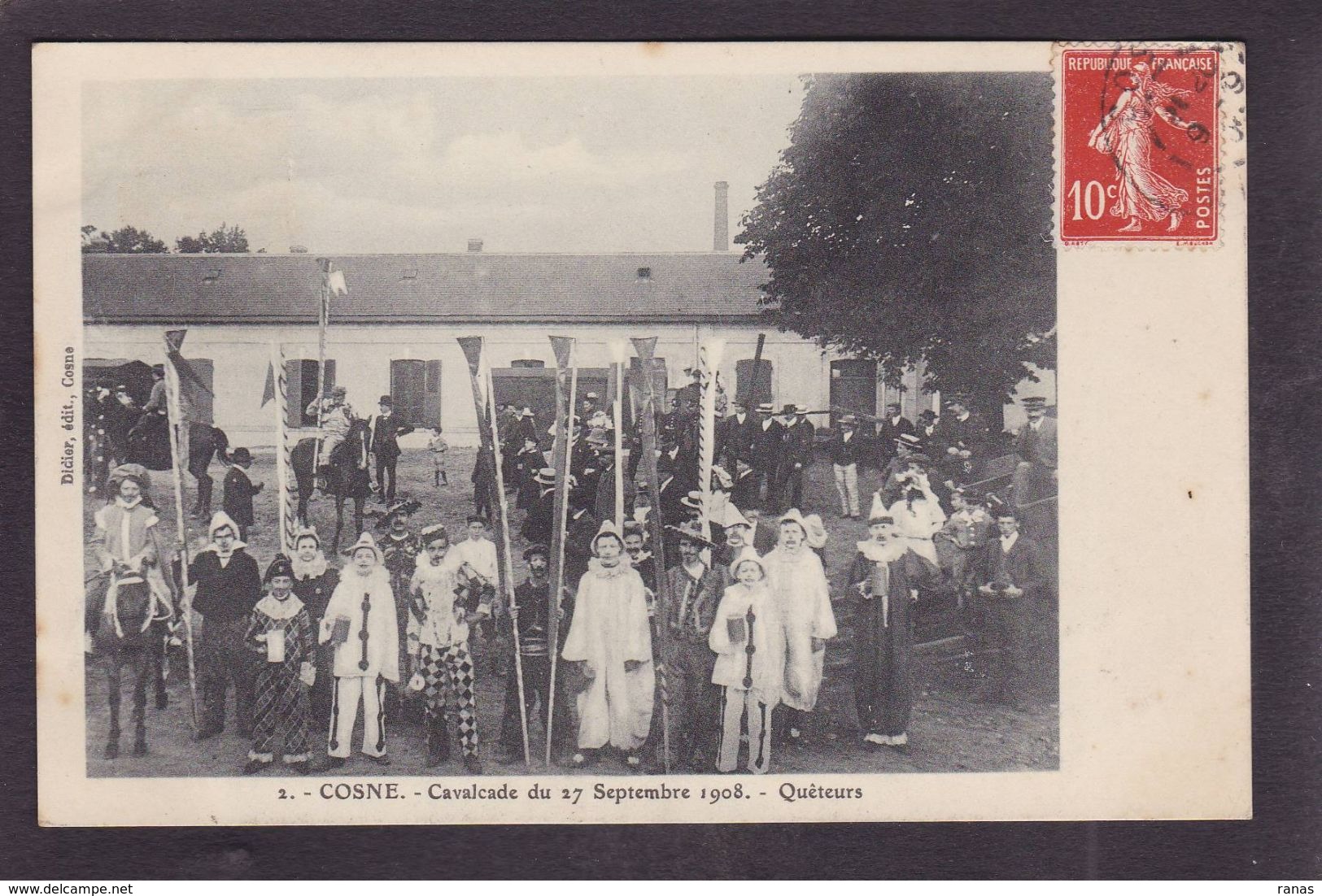 CPA Nièvre 58 Cosne Cours Sur Loire Cavalcade 1908 Circulé - Cosne Cours Sur Loire