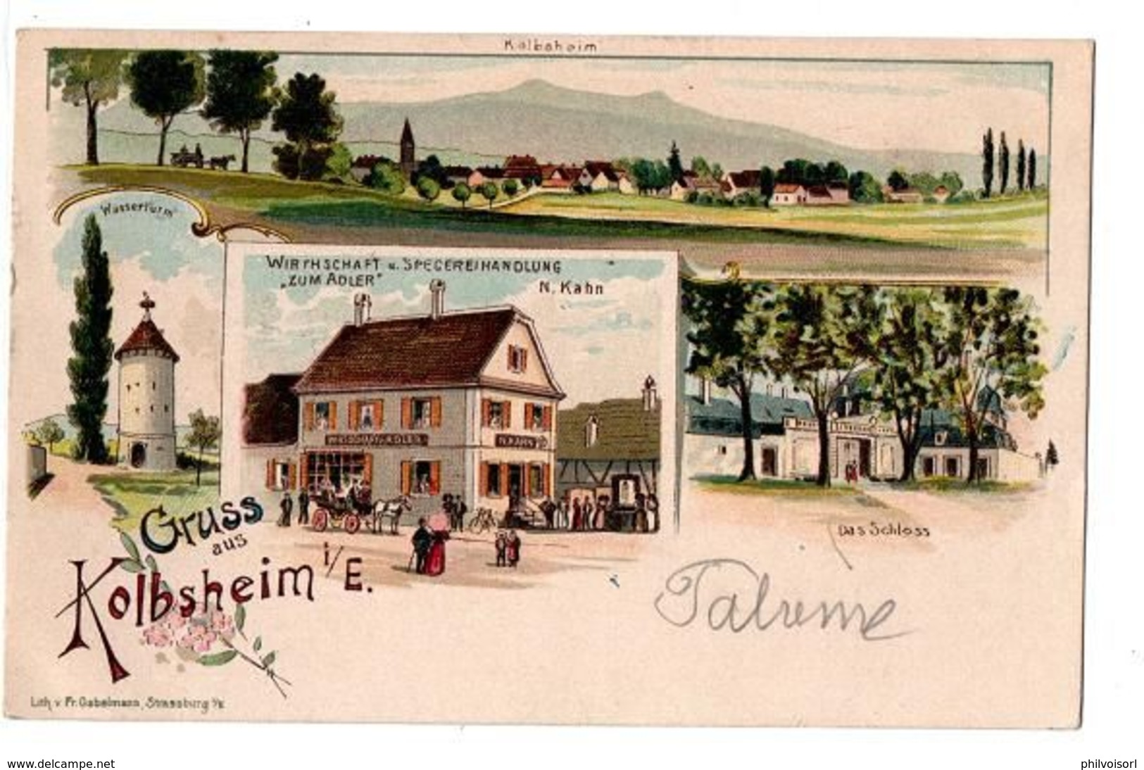 GRUSS AUS KOLBSHEIM MULTI VUES CARTE COULEUR TRES ANIMEE - Alsace