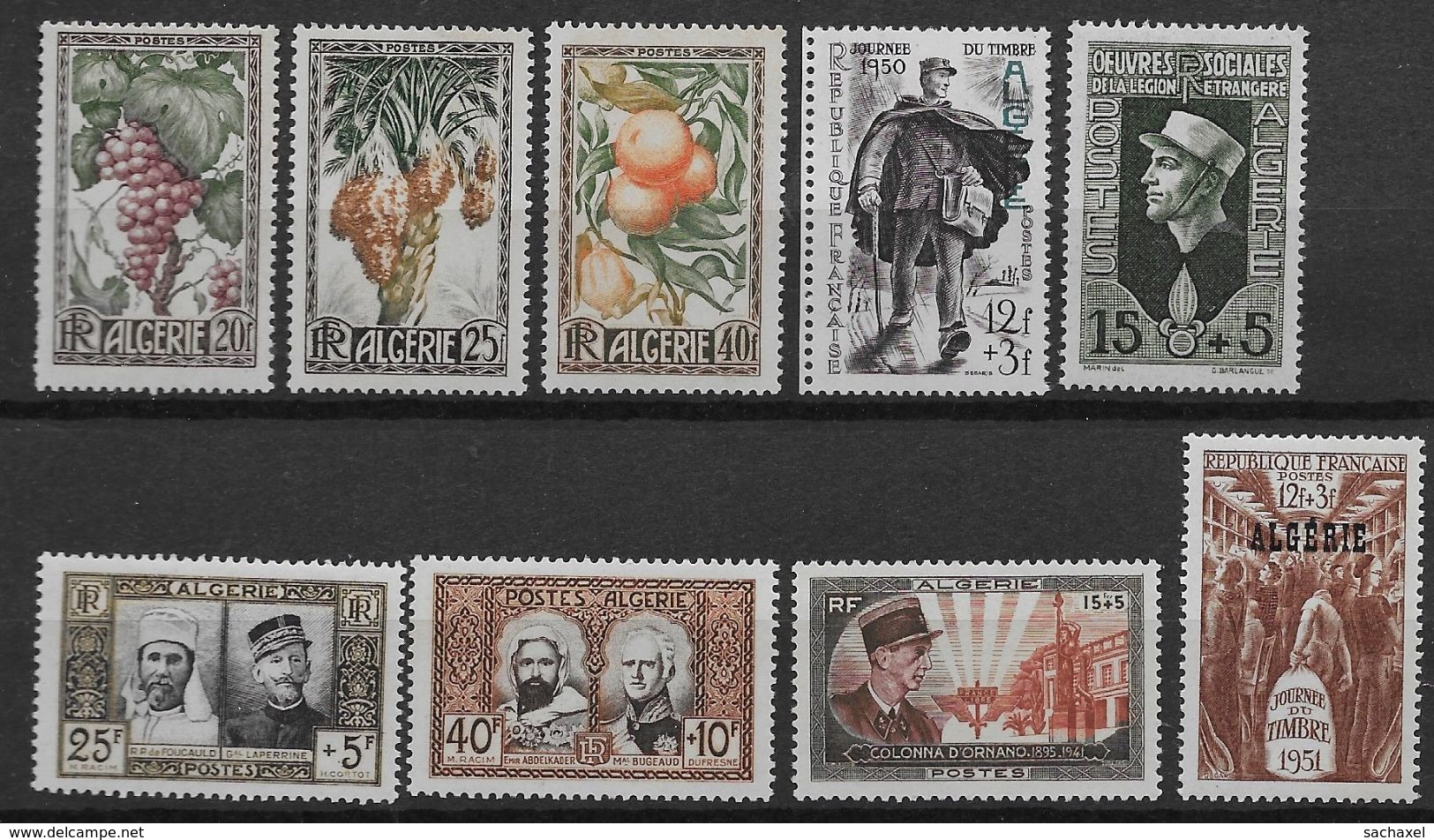 1950 1951 Algérie N° 279 à 287  Nf** MNH. Années 1950 Et 1951 Complètes - Unused Stamps