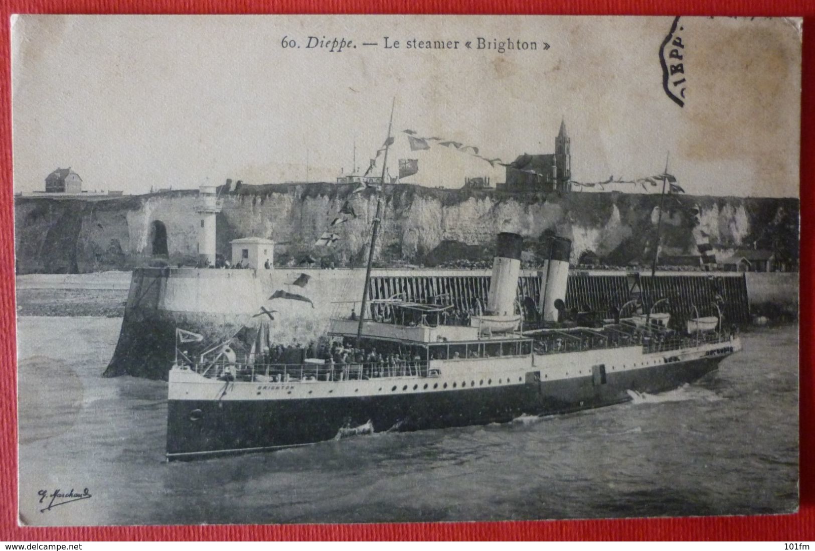 DIEPPE - BRITISH  STEAMER SS. BRIGHTON , LE PAQUEBOT - Steamers