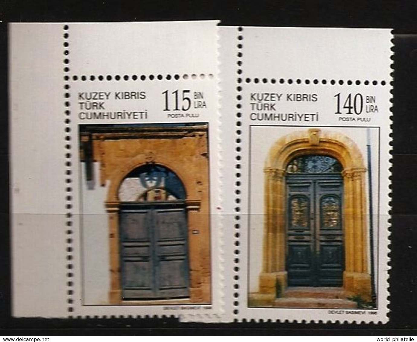 Turquie Chypre Turc RTCN 1998 N° 437 / 8 ** Portes, Maisons, Lefkosa, Menuiserie, Arches, Architecture, Taille De Pierre - Autres & Non Classés