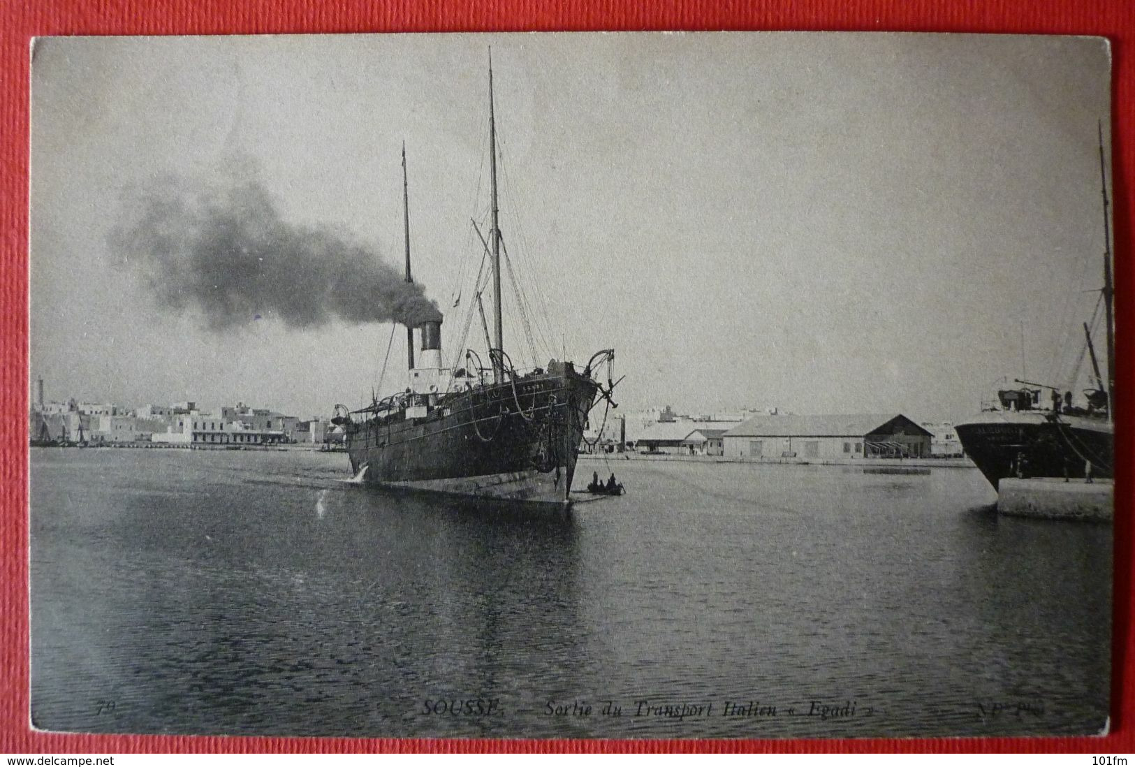 SOUSSE , ITALIAN  STEAMER SS. EGADI, LE PAQUEBOT - Steamers