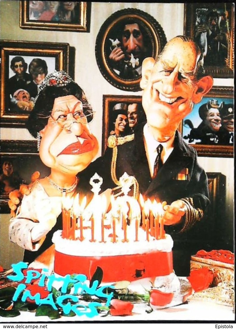 Humour Caricature  The Queen Elisabeth  And The Duke Of Edinburgh - Familias Reales