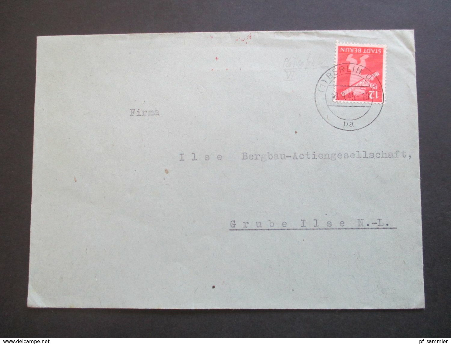 SBZ Berlin U. Brandenburg Nr. 5 Mit Plattenfehler VI EF 19.9.1945 Fernbrief Von Berlin - Grube Ilse Niederlausitz - Berlino & Brandenburgo