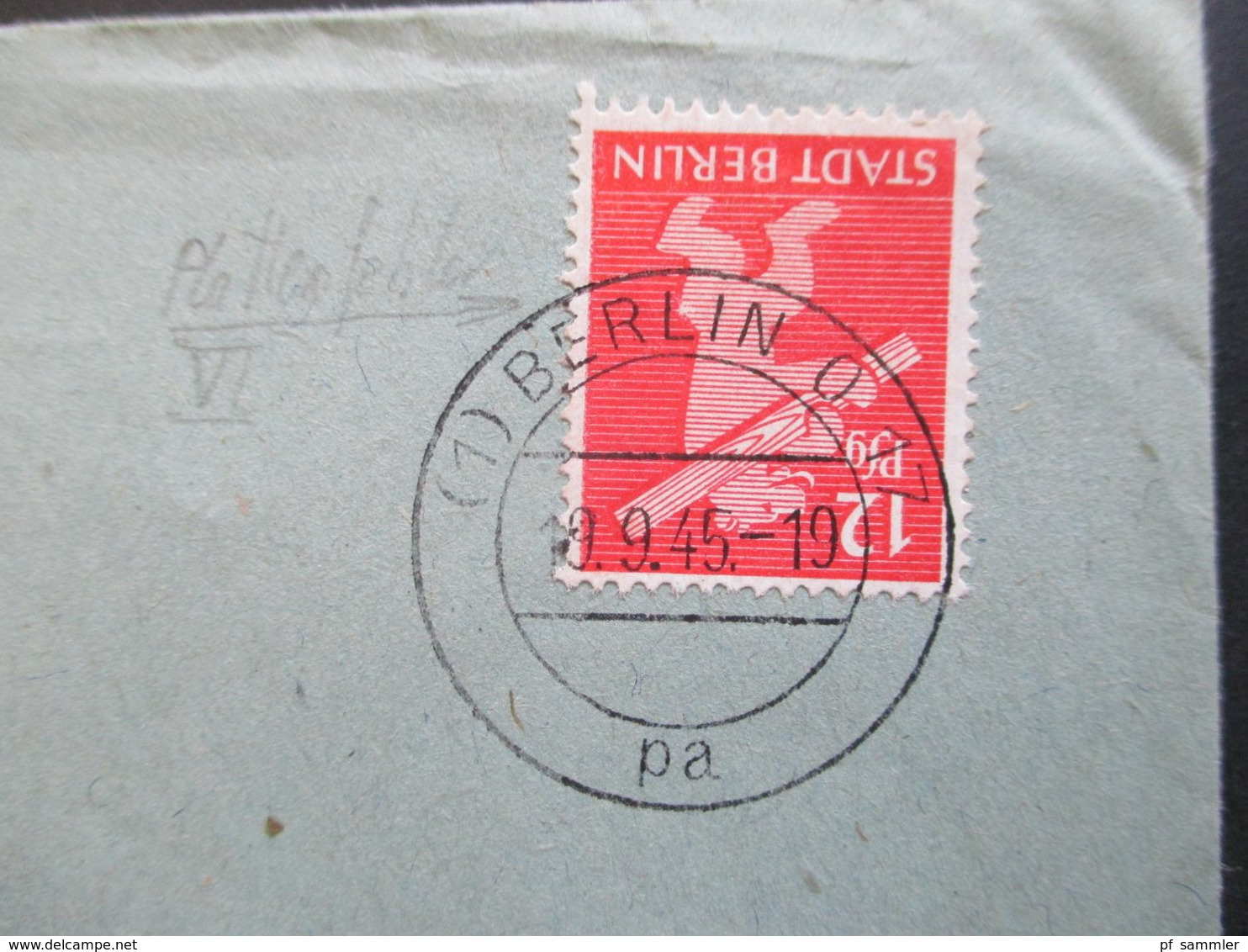 SBZ Berlin U. Brandenburg Nr. 5 Mit Plattenfehler VI EF 19.9.1945 Fernbrief Von Berlin - Grube Ilse Niederlausitz - Berlino & Brandenburgo