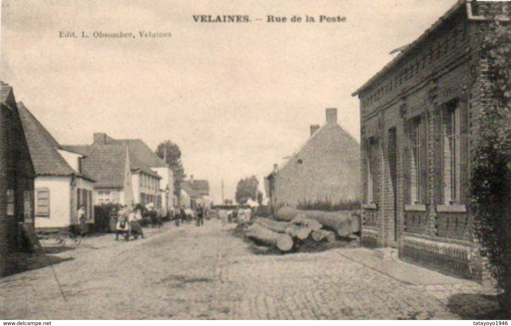 Velaines  Rue De La Poste Bien Animée N'a Pas Circulé - Celles