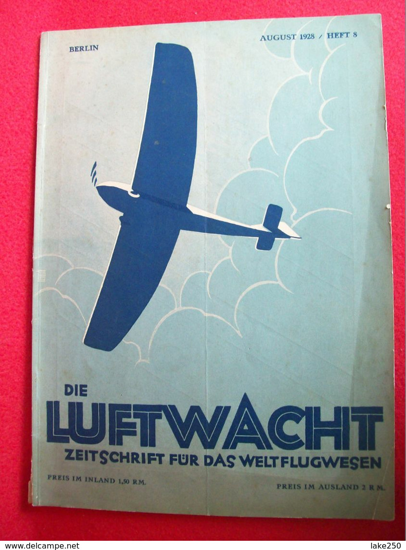 DIE LUFTWACHT AUGUST 1928 - Cars & Transportation