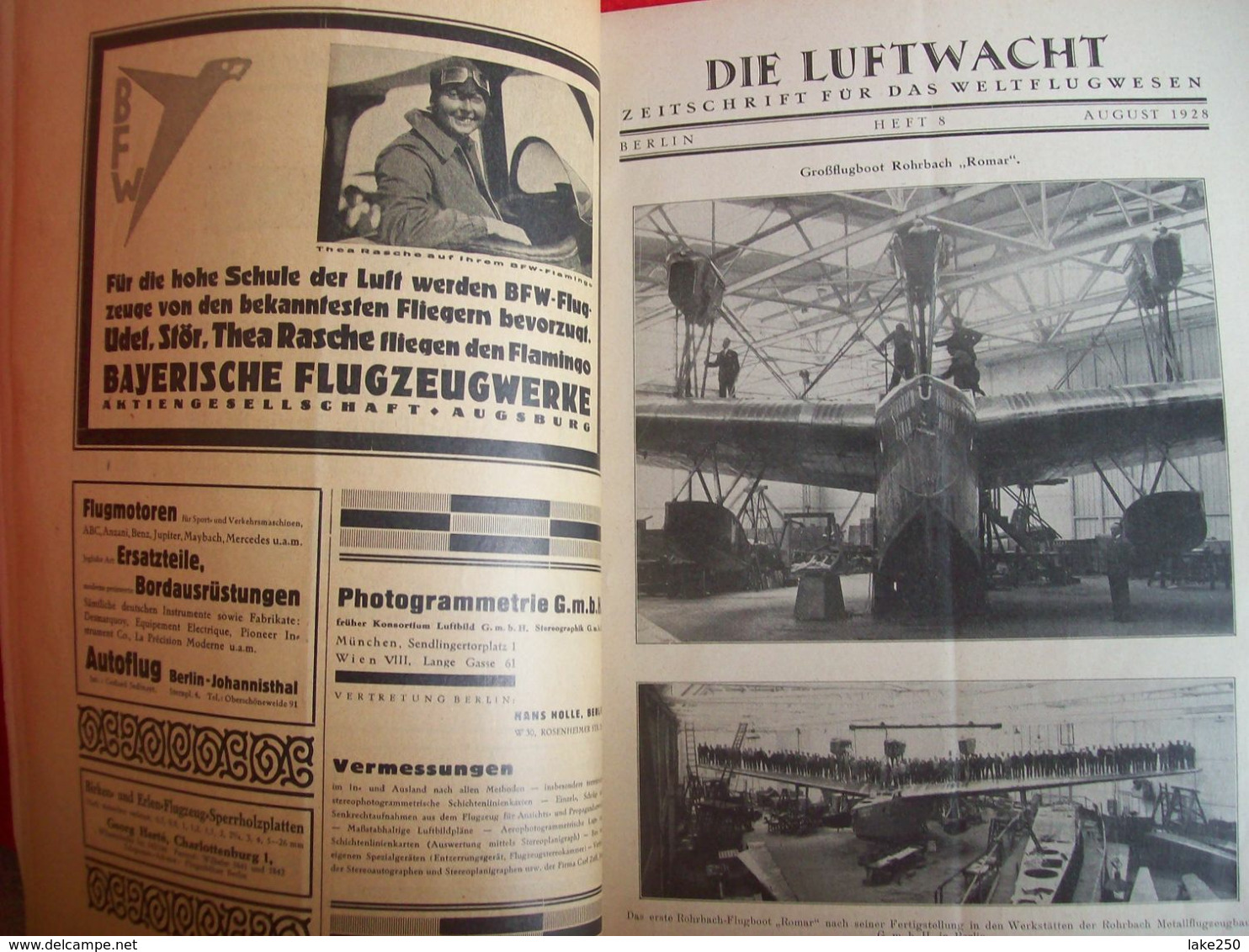 DIE LUFTWACHT AUGUST 1928 - Automobile & Transport