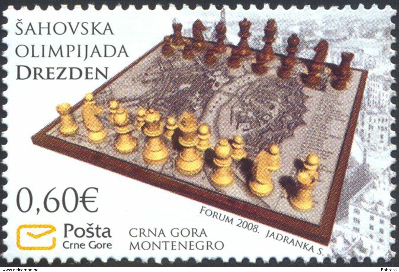2008 Chess Olympics, Dresden, Montenegro, MNH - Montenegro