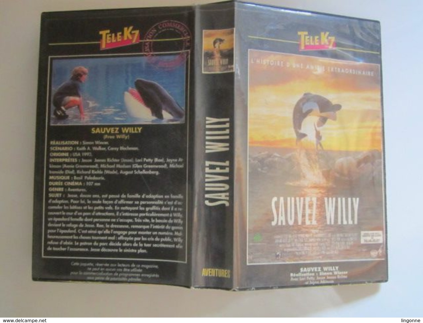 CASSETTE VIDEO VHS ORIGINAL SAUVEZ WILLY - JAQUETTE De TELE K7 - Actie, Avontuur