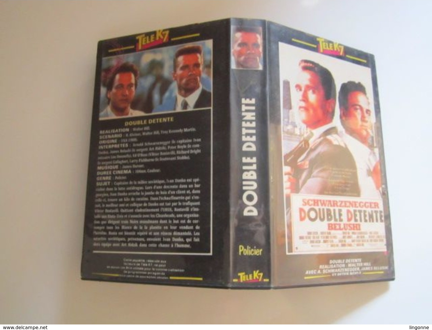 CASSETTE VIDEO VHS ORIGINAL DOUBLE DETENTE BELUSHI SCHWARZENEGGER - JAQUETTE De TELE K7 - Action, Aventure