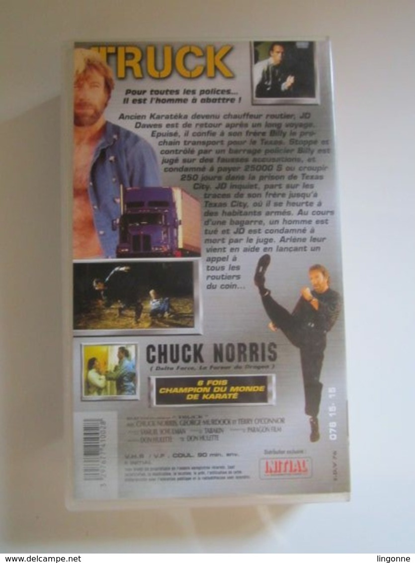 CASSETTE VIDEO VHS TRUCK TRAHI PAR LA JUSTICE DE SON PAYS... CHUCK NORRIS - Azione, Avventura