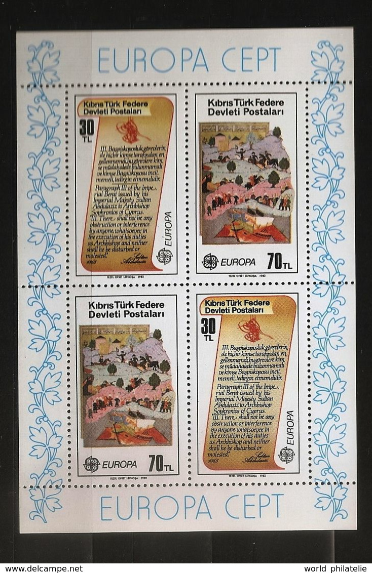 Turquie Chypre Turc RTCN 1982 N° BF 3 ** Europa, Emission Conjointe, Chevaux, Ottomans, Sultan, Archevêque, Bateau Armée - Sonstige & Ohne Zuordnung