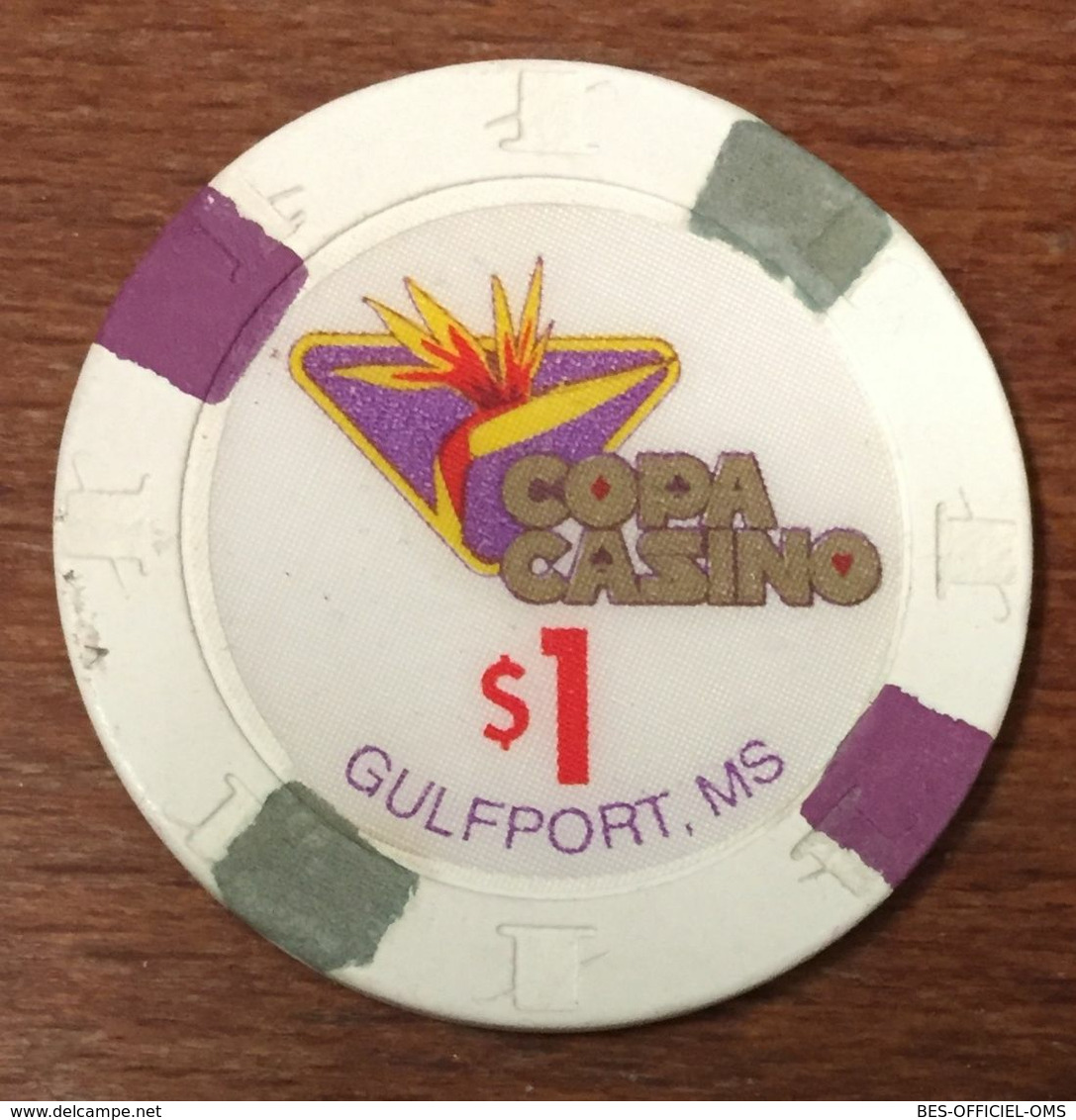 USA MISSISSIPPI GULFPORT COPA CASINO CHIP $ 1 JETONS TOKENS COINS CLOSED FERMÉ - Casino