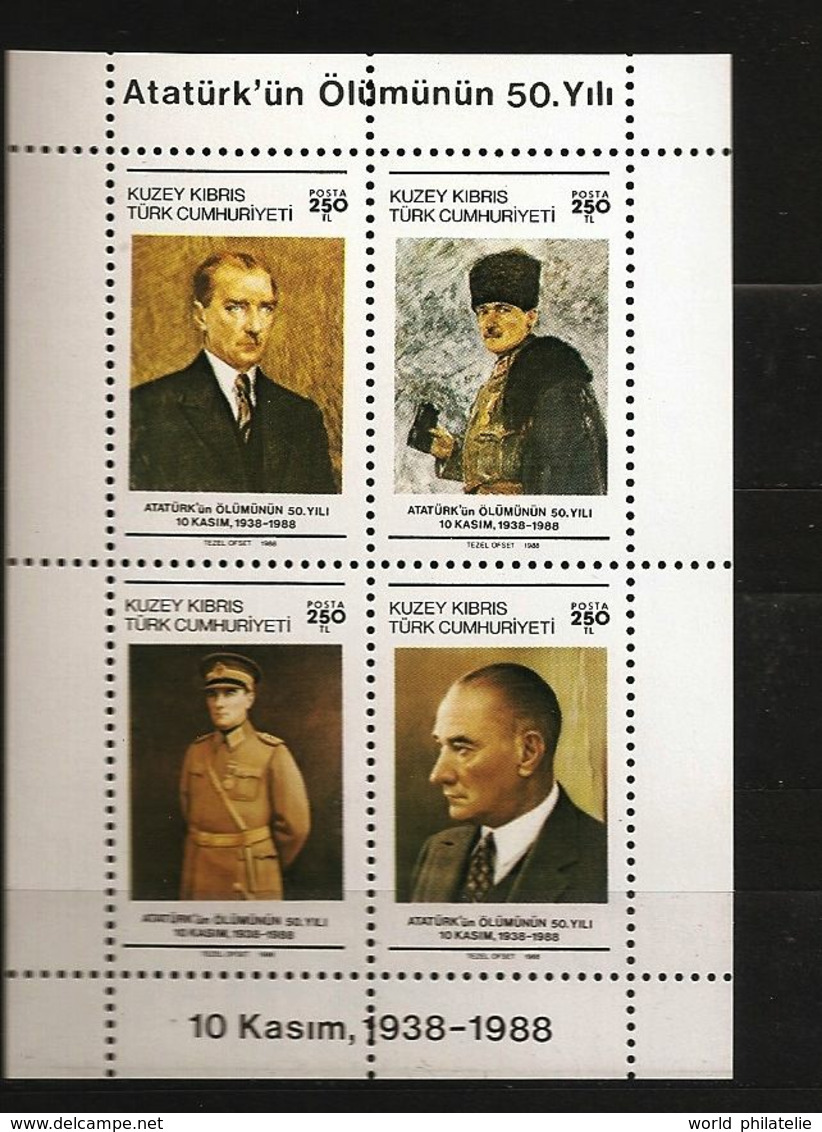 Turquie Chypre Turc RTCN 1988 N° BF 7 ** Kemal Atatürk, Tableaux, Militaire, Grèce, Guerre, Bataille Des Dardanelles WW1 - Sonstige & Ohne Zuordnung