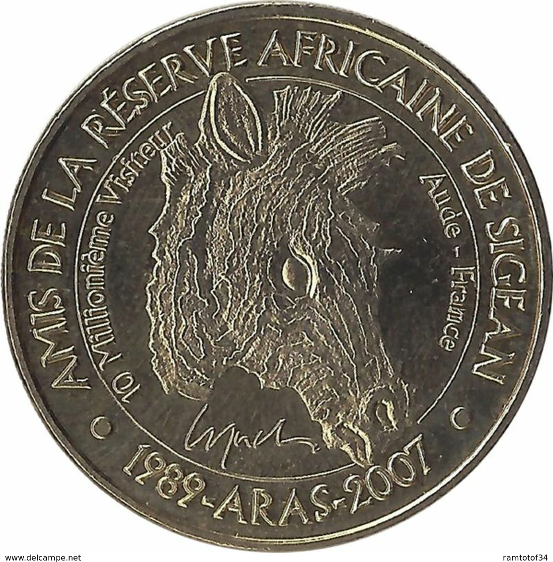 2007 MDP310 - SIGEAN - Réserve Africaine 7 (le Zèbre) / MONNAIE DE PARIS - 2007