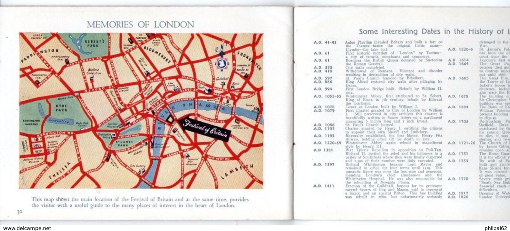 Livret : London festival of Britain Souvenir. Memories of London, a picture souvenir of the world's greatest city.