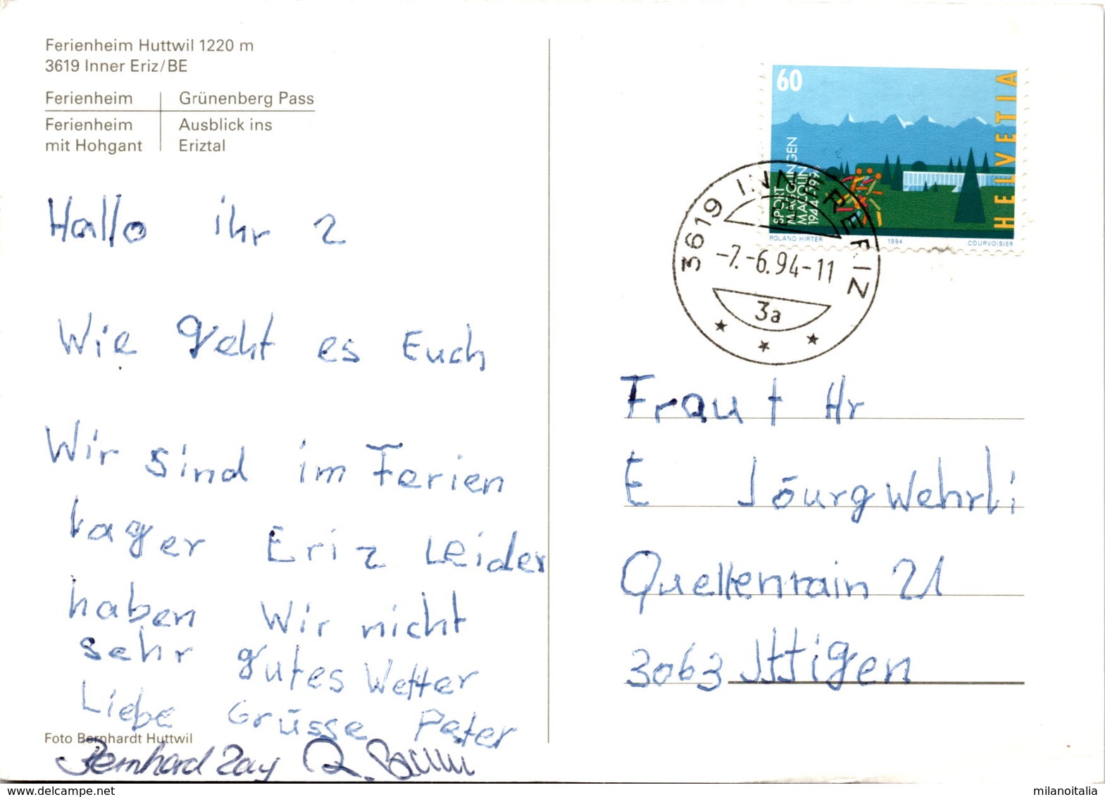 Ferienheim Huttwil, Inner Eriz / BE - 4 Bilder * 7. 6. 1994 - Eriz
