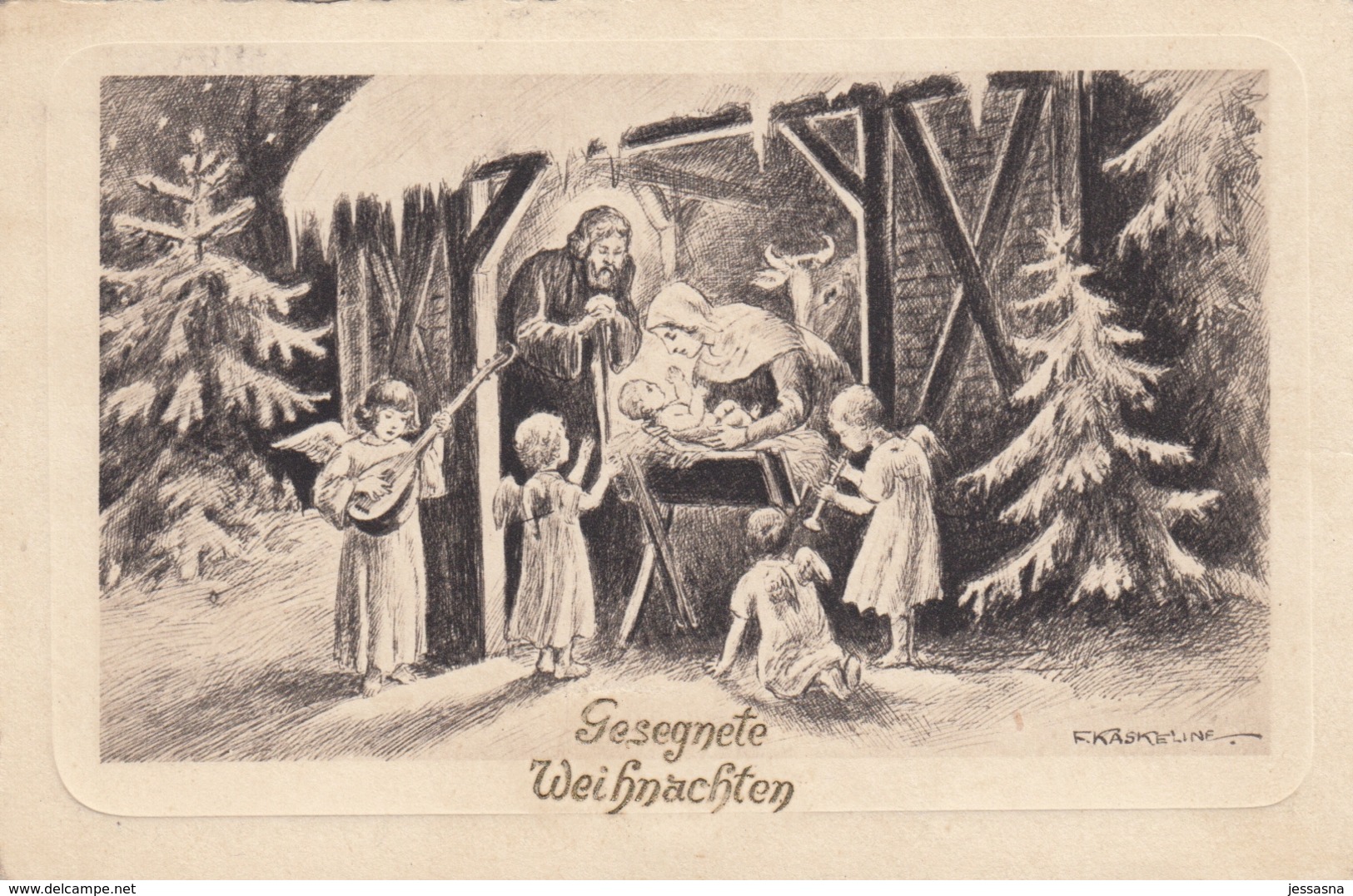 AK - Gesegnete Weihnachten - 1935 - Signierte Kunstkarte - Kaskeline - Kaskeline