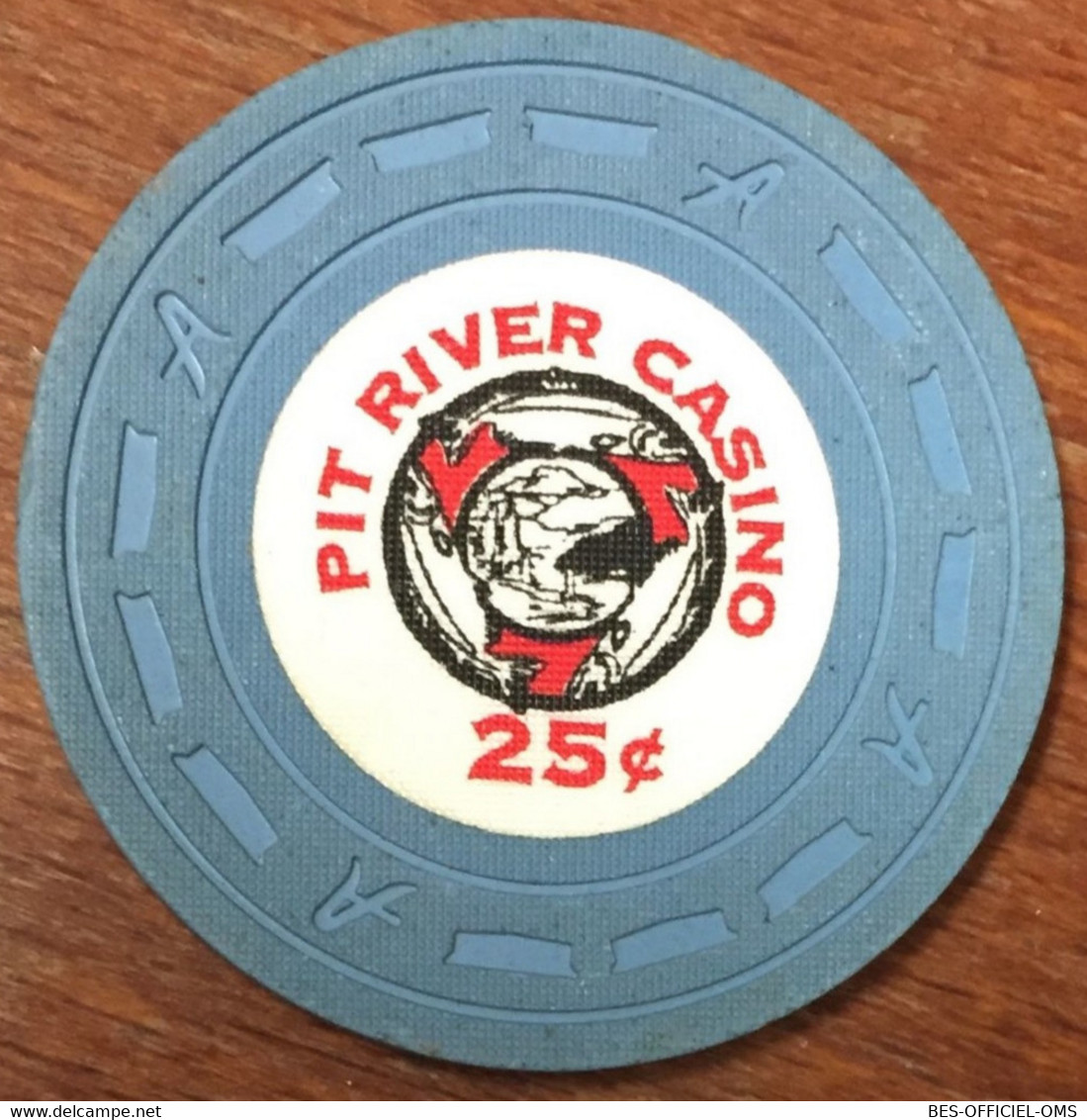 USA CALIFORNIE BURNEY PIT RIVER CASINO CHIP 25C JETON TOKENS COINS - Casino