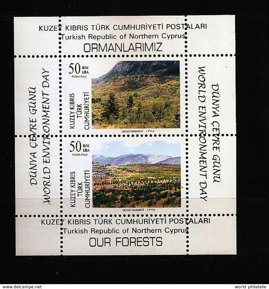 Turquie Chypre Turc RTCN 1996 N° BF 15 ** Ecologie, Environnement, Forêt, Pin De Calabre, Cèdre, Cyprès, Mont Olympe - Autres & Non Classés