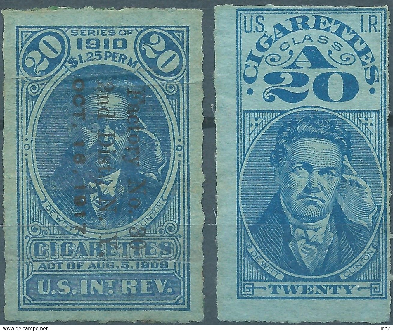 Stati Uniti D'america,United States,U.S.A,1908-1910 Revenue Stamps CIGARETTES,Used - Revenues