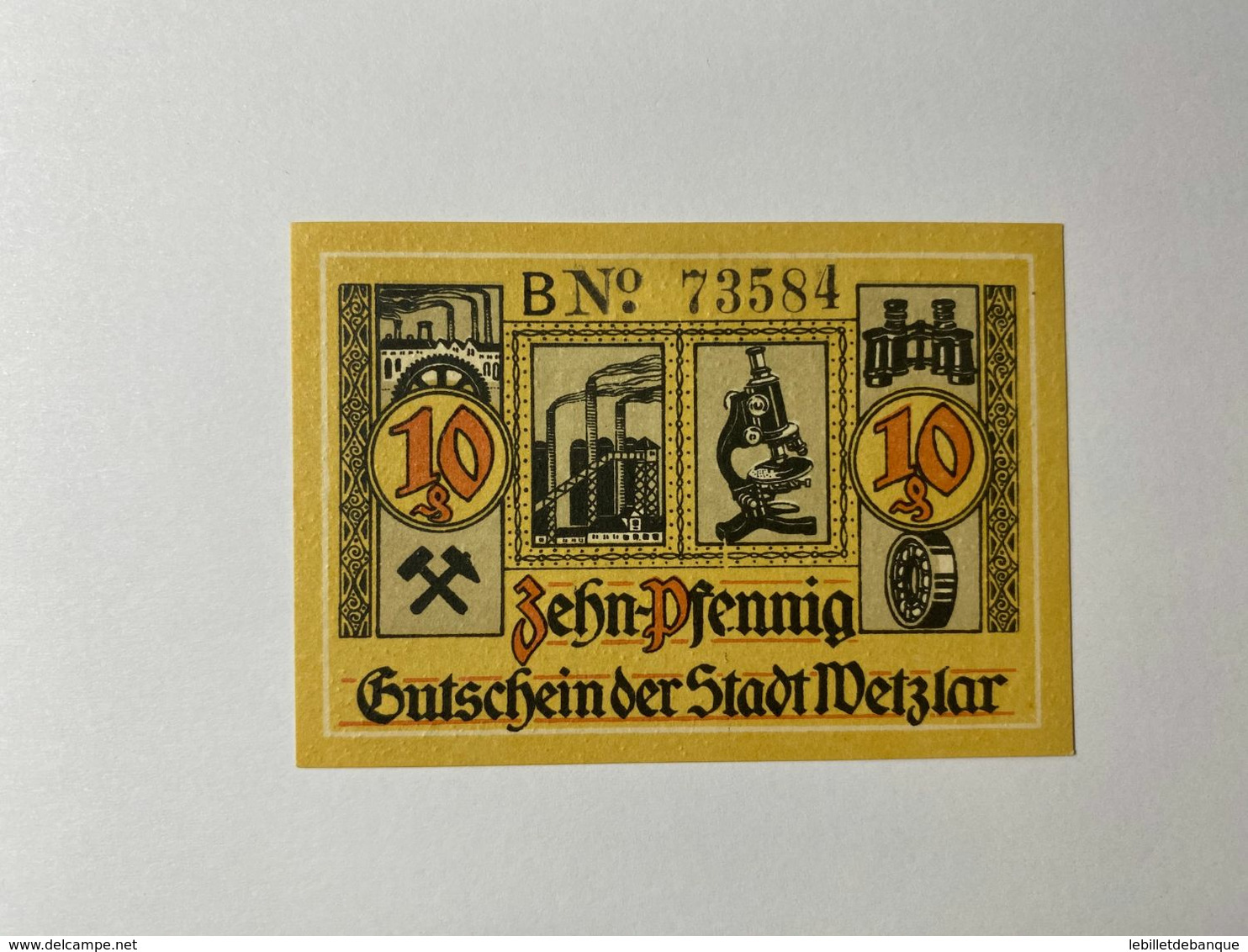 Allemagne Notgeld Wetzlar 10 Pfennig - Collections
