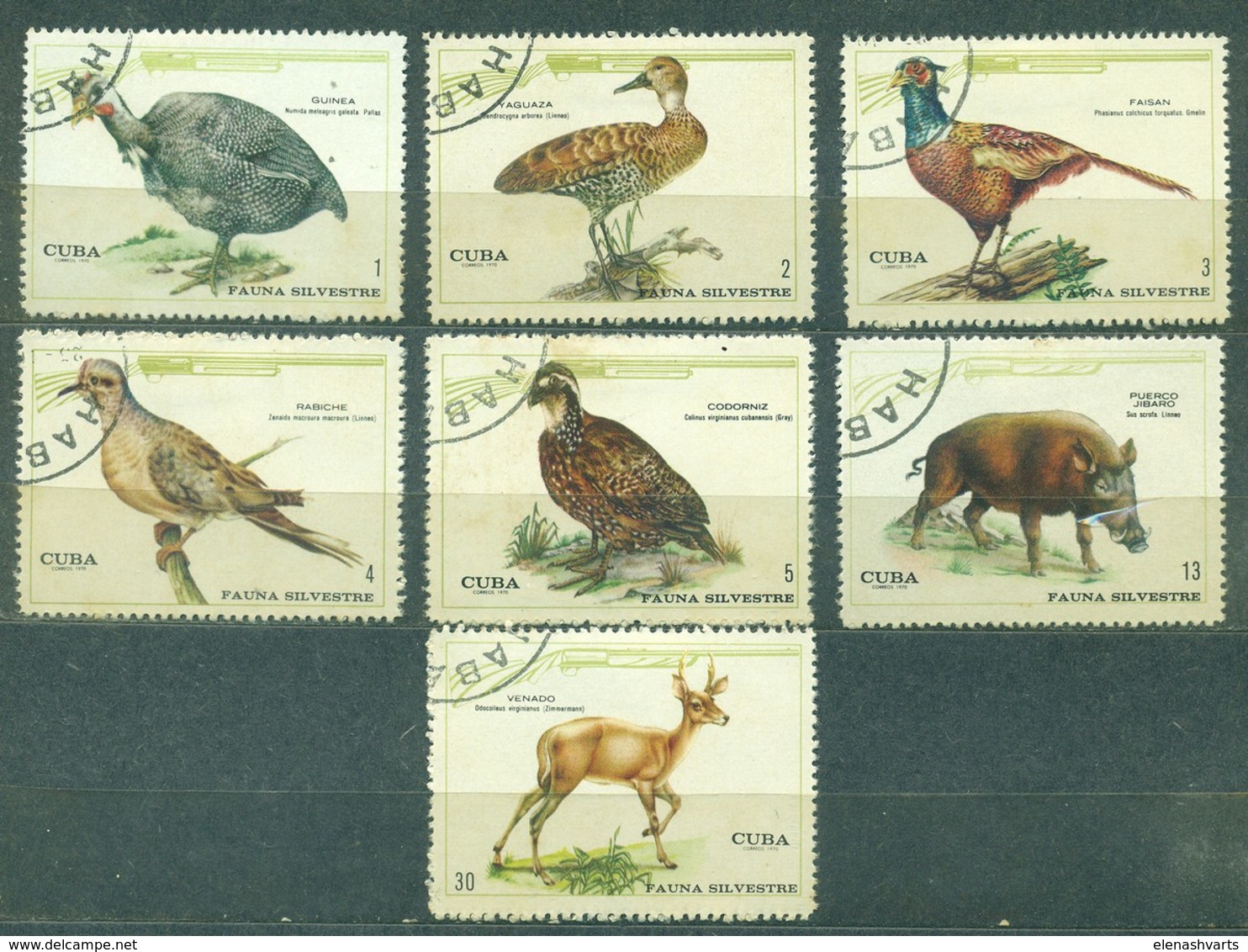 Sale - Cuba 1970 Game Animals  (CTO)  - Birds, Fauna, Mammals, Deer - Other & Unclassified