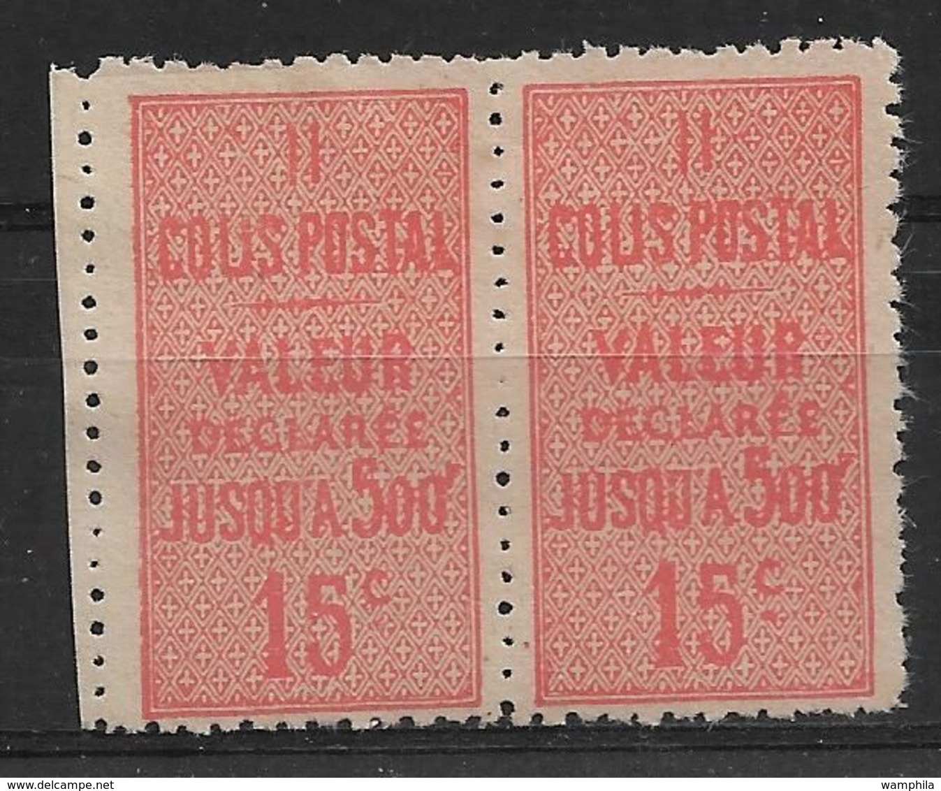 France Colis Postaux N°30(*) Variété Sans Point Sous C De 15C - Unused Stamps