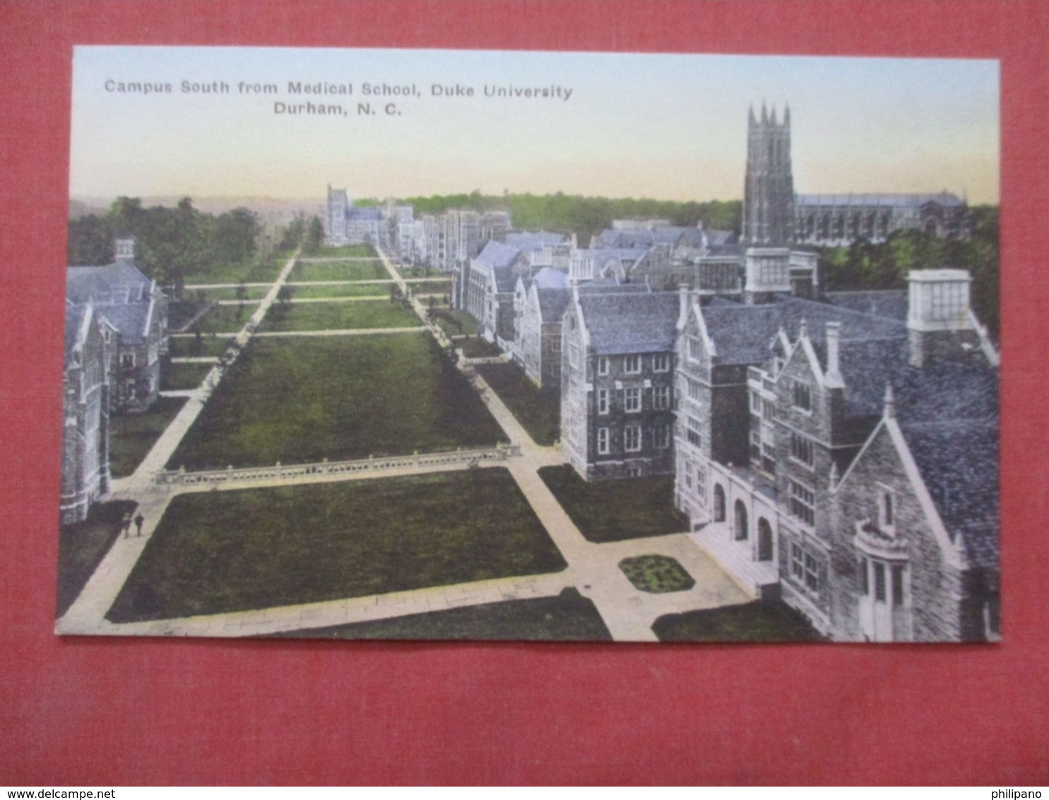 Hand Colored  ----  Campus South From Medical School    Duke University - North Carolina > Durham     Ref 4291 - Durham