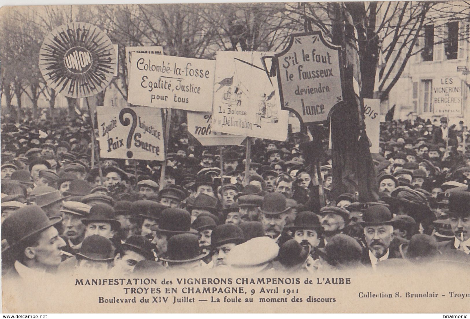 TROYES  Manifestation Des Vignerons Champenois De L' Aube Le 9 Avril 1911 - Troyes