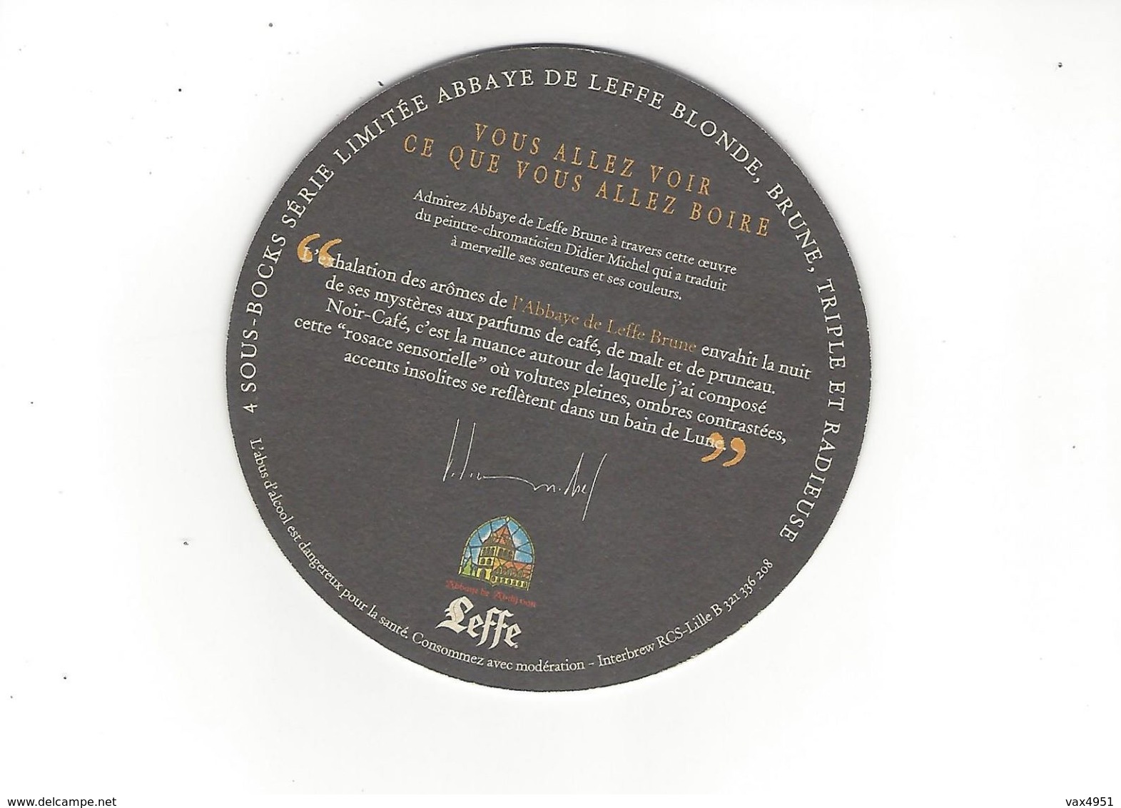 SOUS BOCKS LEFFE  DIDIER MICHEL *****    RARE   A  SAISIR  ***** - Beer Mats