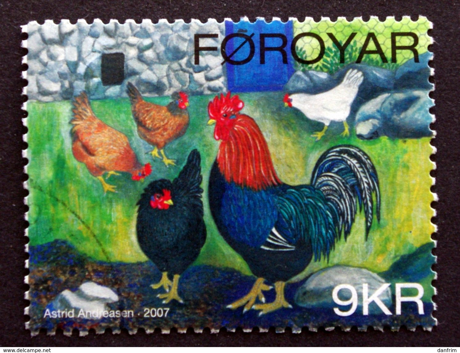 Faroe Islands  2007 .rooster And Chicken Animal     MiNr.612   ( O )  ( Lot E 1044) - Färöer Inseln