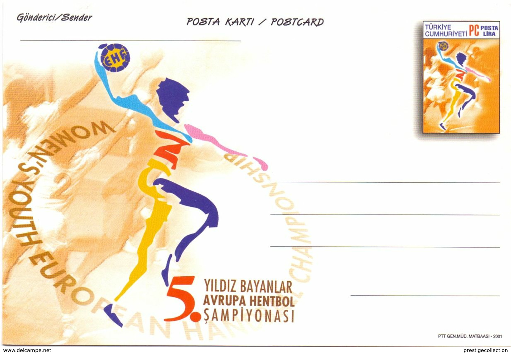 TURKIA STATIONERY POST CARD HANDBALL (AGO200155) - Handball