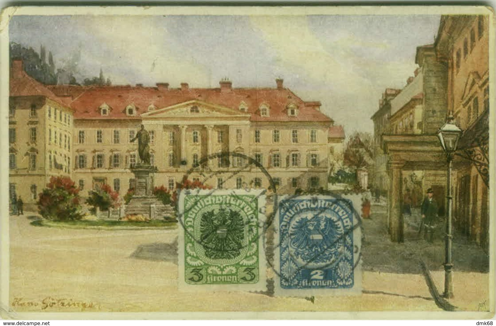 AK AUSTRIA - GRAZ - FRANZENSPLATZ - EDIT B.K.W.I. SERIE 936-8 - STAMPS - MAILED 1922 TO ITALY  (BG9651) - Graz