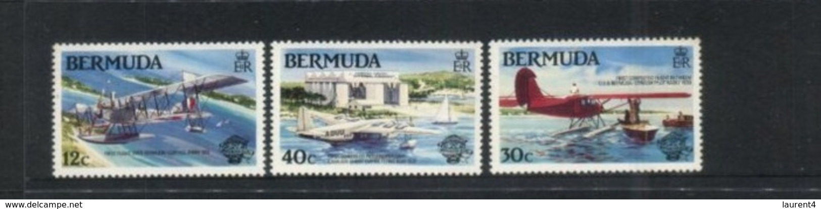 (stamps 13/8/2020) Aviation / Avions / Airplane - Bermuda (3 Mint Stamps) - Aviones