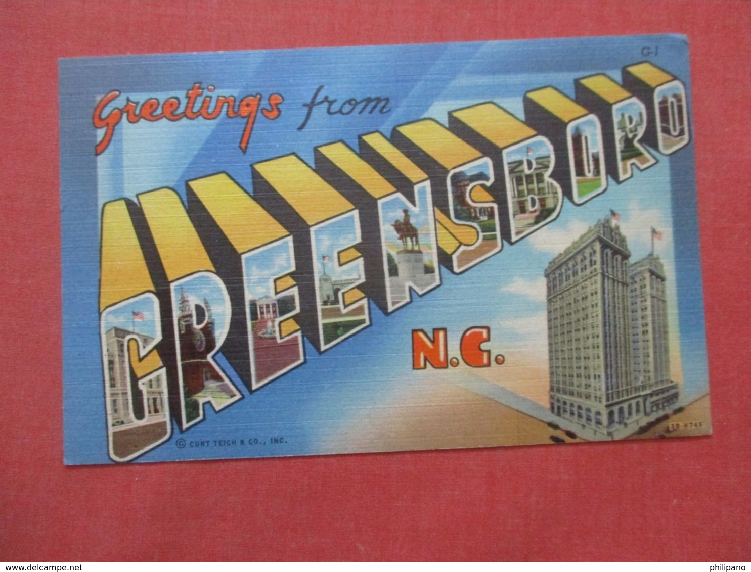 Greetings Greensboro  North Carolina     Ref 4292 - Greensboro