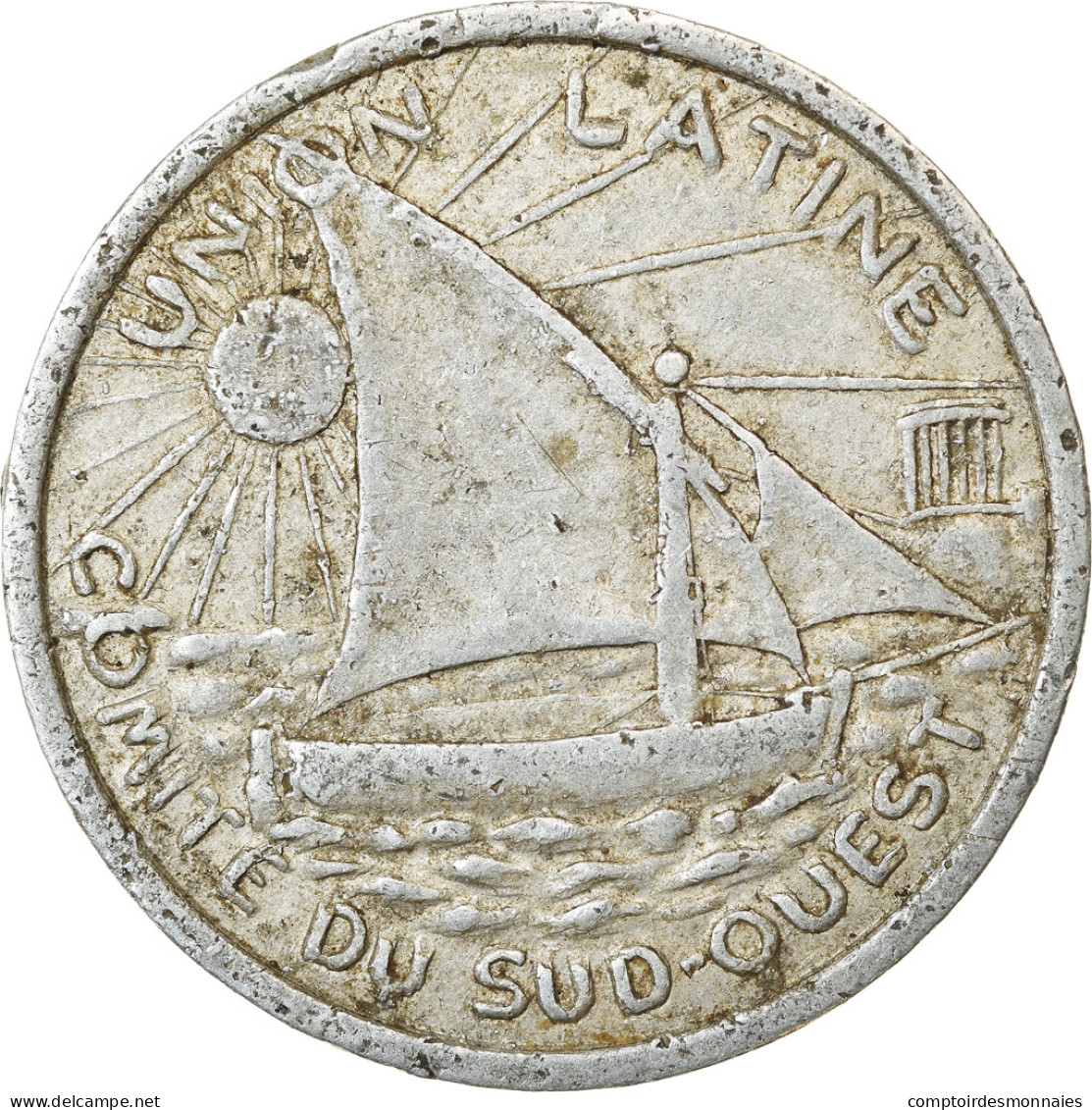 Monnaie, France, Union Latine, Comité Du Sud-Ouest, Toulouse, 25 Centimes - Monétaires / De Nécessité