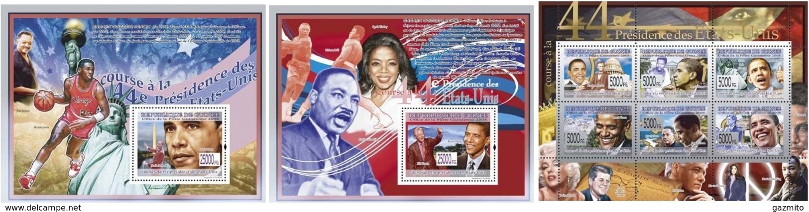 Guinea 2008, President Obama, Martin Luter King, 6val In BF +2BF - Martin Luther King