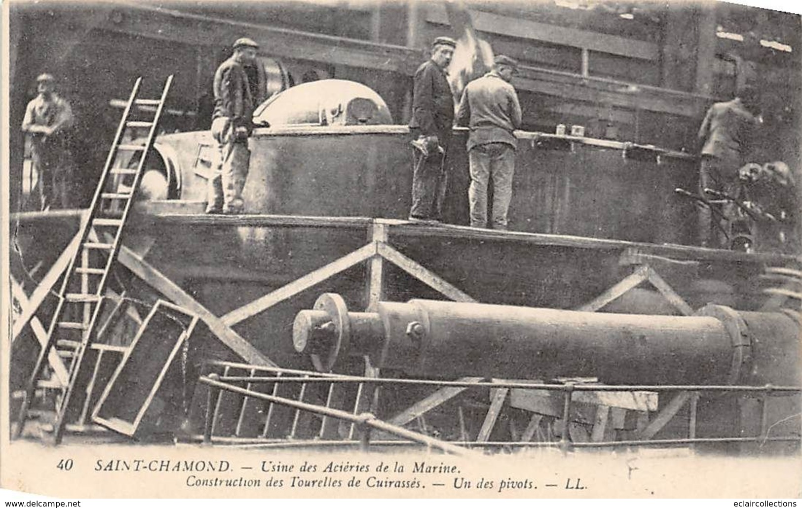 Saint Chamond       42     Aciéries De La Marine.   Construction Des Tourelles De Cuirassés   (voir Scan) - Saint Chamond