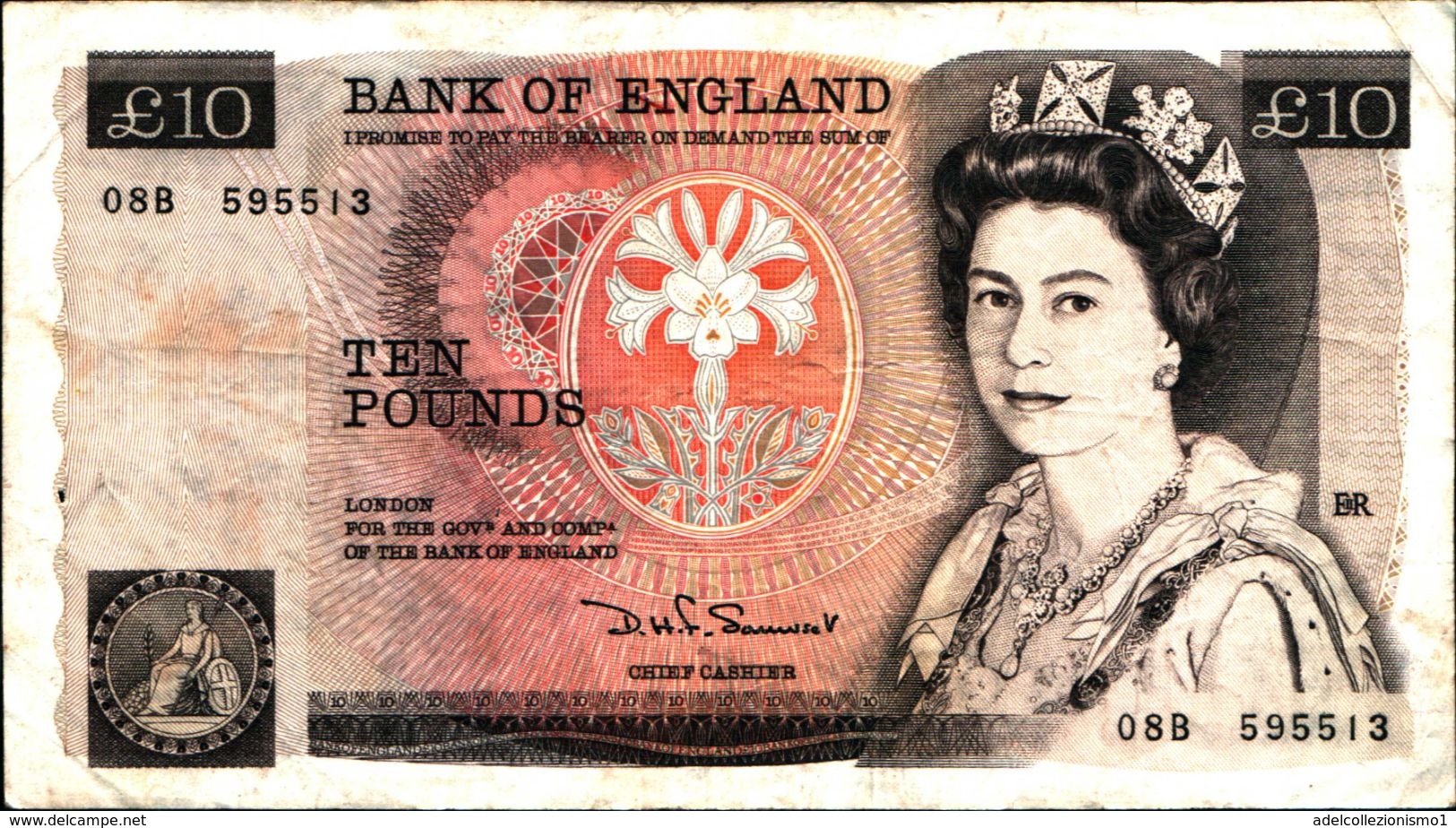 20122) REGNO UNITO TEN Pound £10 Banknote SERIE B (1981) In VF+ Condition -banconota Non Trattata.vedi Foto - 10 Pounds