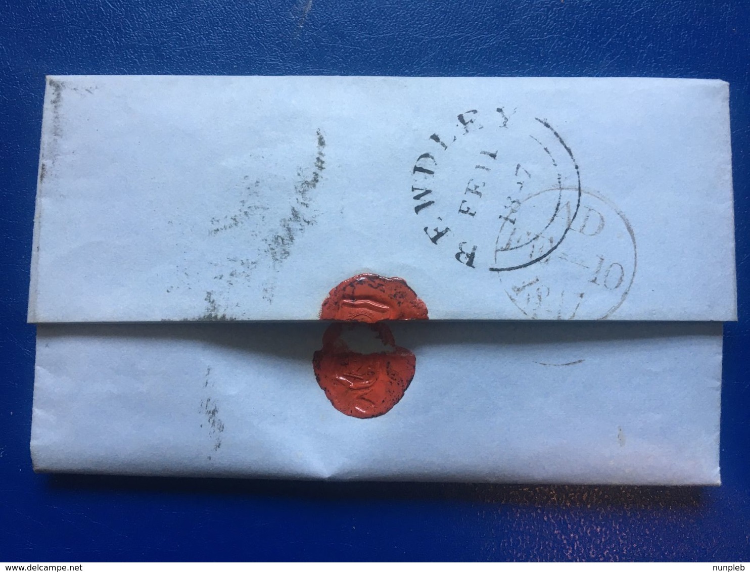 GB 1847 Entire To Bewdley Tied With 1d Red Imperf Worn Plate - 2 Scans - Covers & Documents